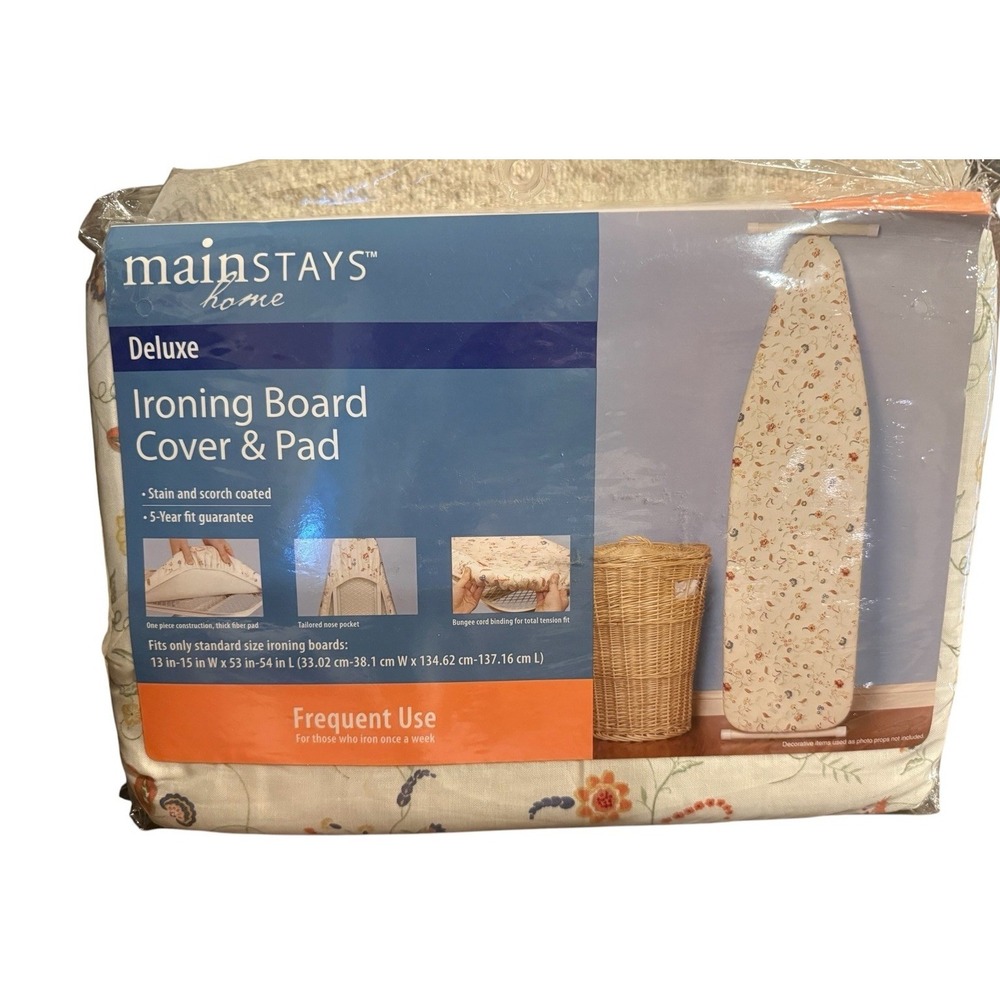 Mainstays Deluxe Ironing Board Cover & Pad  Orange Green New In Package